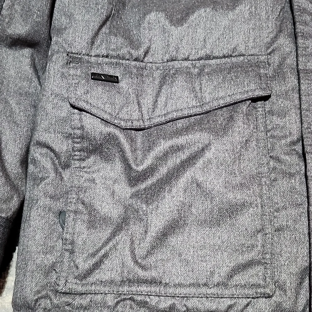 XBLK BY ZEROXPOSUR GRAY & BLACK INSULATED FAUX-FUR HOODIE JACKET COAT - Picture 7 of 16